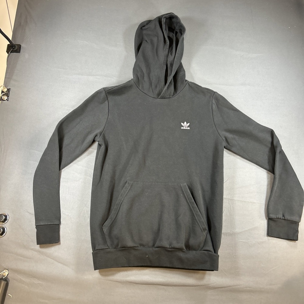 Adidas Originals Trefoil Hoodie Youth Large Black Primegreen Pullover Sweatshirt
